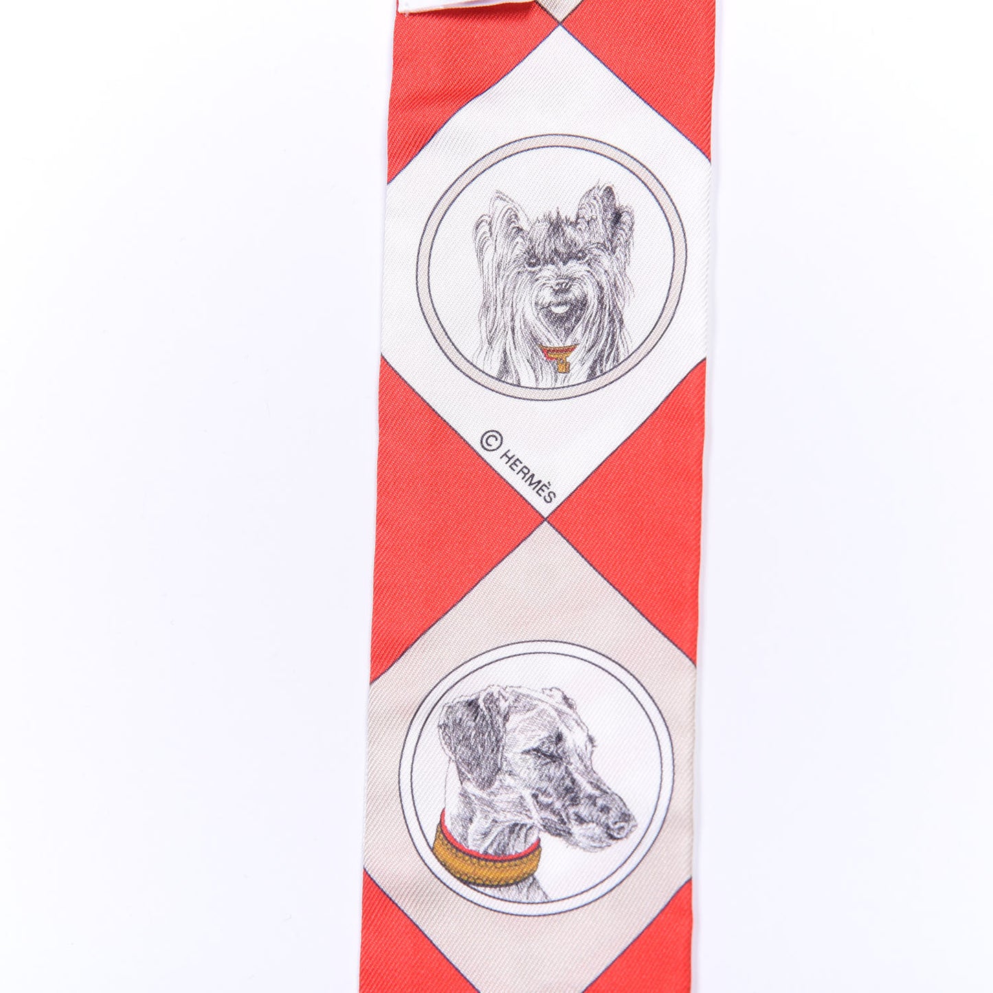 Silk Colliers Et Chiens Twilly Rouge White Mastic