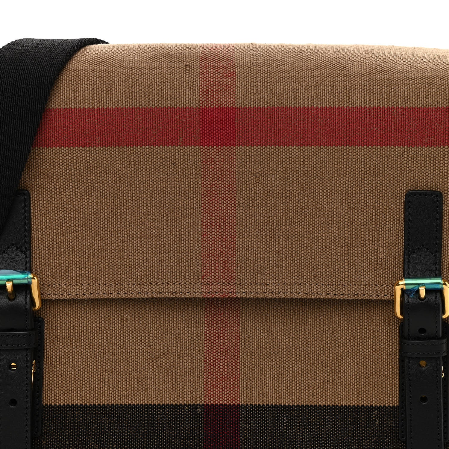 Burberry Canvas Mega Check Large Baildon Messenger Bag Black 9 of 14