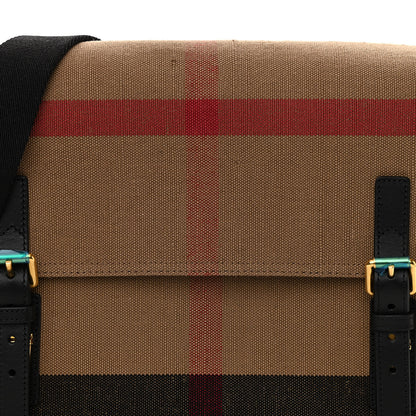 Burberry Canvas Mega Check Large Baildon Messenger Bag Black 9 of 14