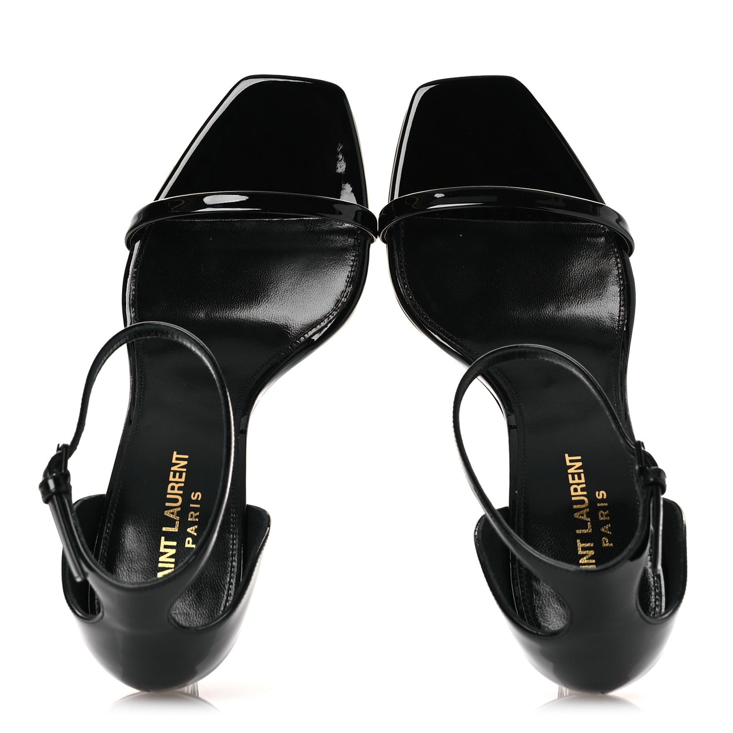 Patent Calfskin Opyum 85 Sandals 37.5 Black