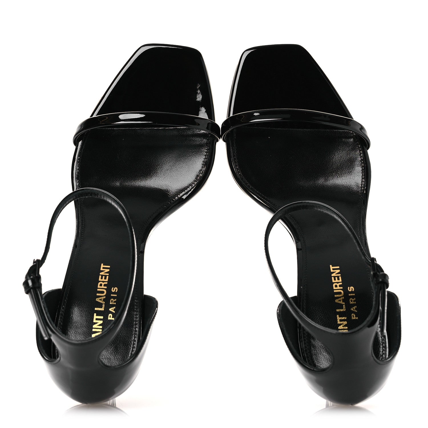 Saint Laurent Patent Calfskin Opyum 85 Sandals 37.5 Black 2 of 11