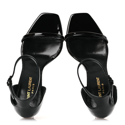Saint Laurent Patent Calfskin Opyum 85 Sandals 37.5 Black 2 of 11