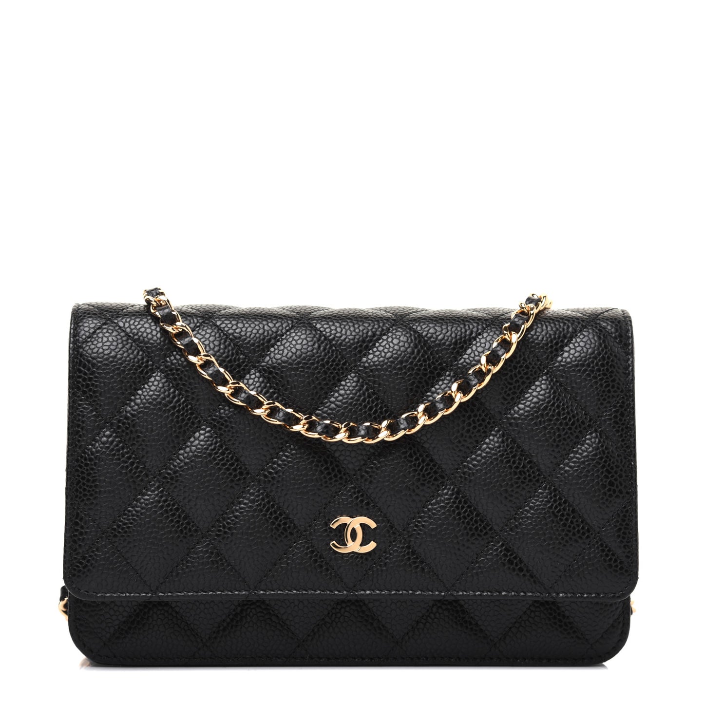 Caviar Quilted Wallet On Chain WOC Black