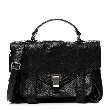 Proenza Schouler Snakeskin Medium PS1 Satchel Black 1 of 9