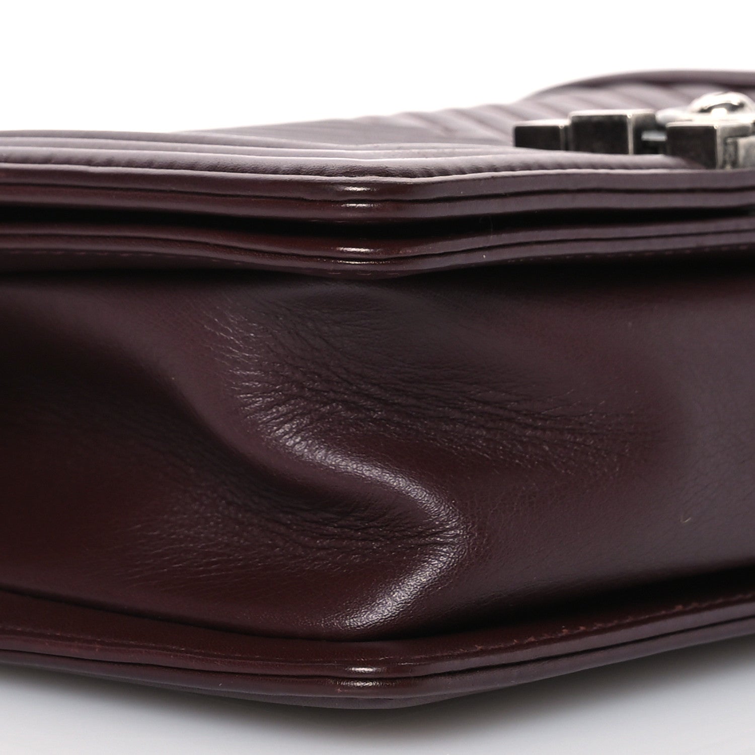 Chanel Calfskin Chevron Quilted Small Boy Flap Burgundy 9 of 10