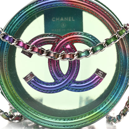 Chanel PVC Calfskin Lambskin Quilted Round Filigree Clutch With Chain Green 8 of 11