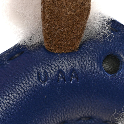 Hermes Milo Lambskin Shearling Budy Charm Bleu Saphir 4 of 5