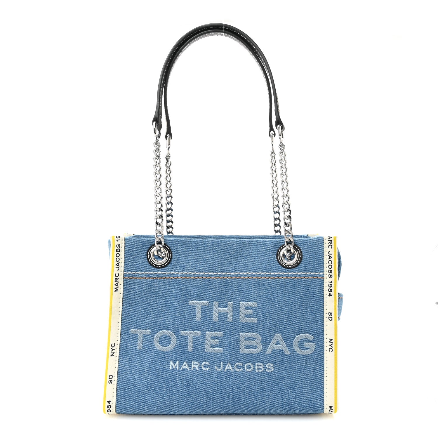 Marc Jacobs Denim Canvas Small Chain Bag Blue Light Wash 1 of 10