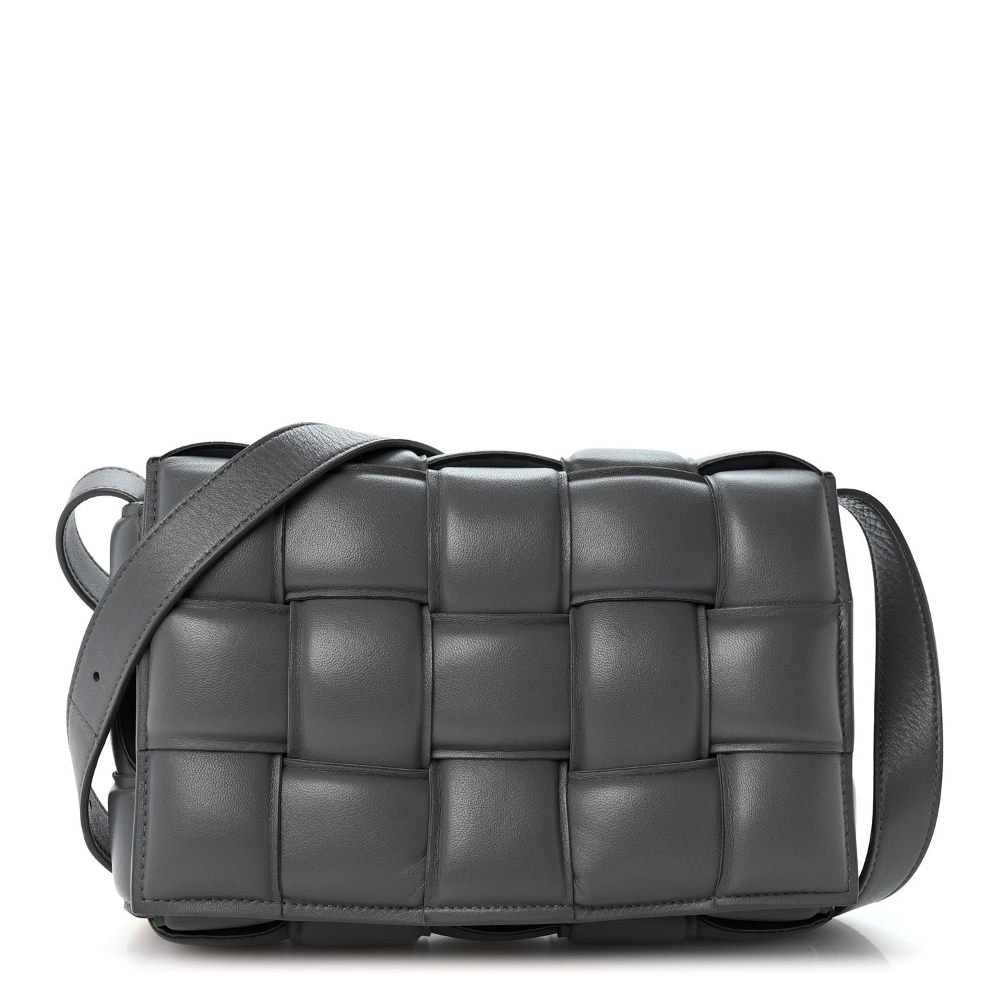 Nappa Maxi Intreccio Padded Cassette Crossbody Bag Thunder