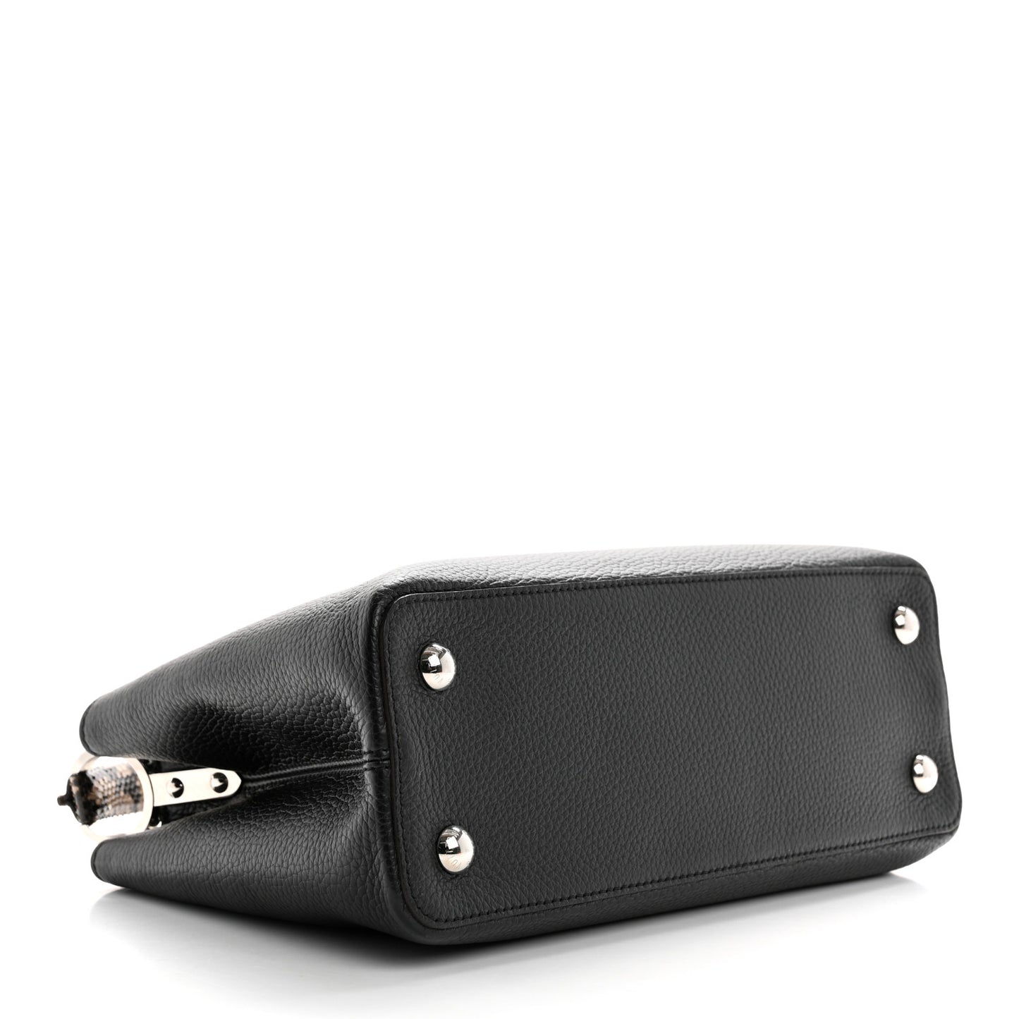 Taurillon Snakeskin Capucines MM Black