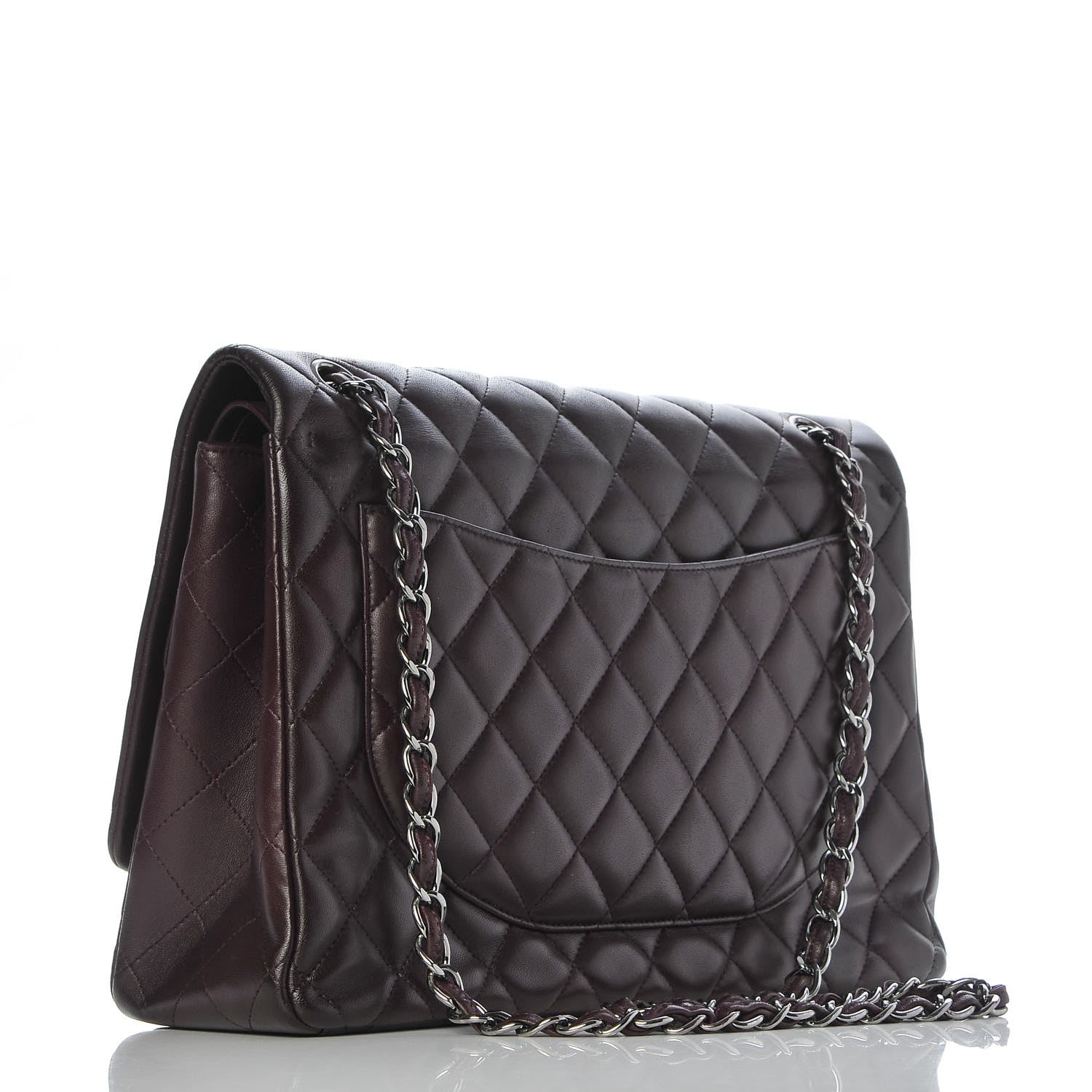 Chanel Lambskin Quilted Maxi Double Flap Purple 4 of 14