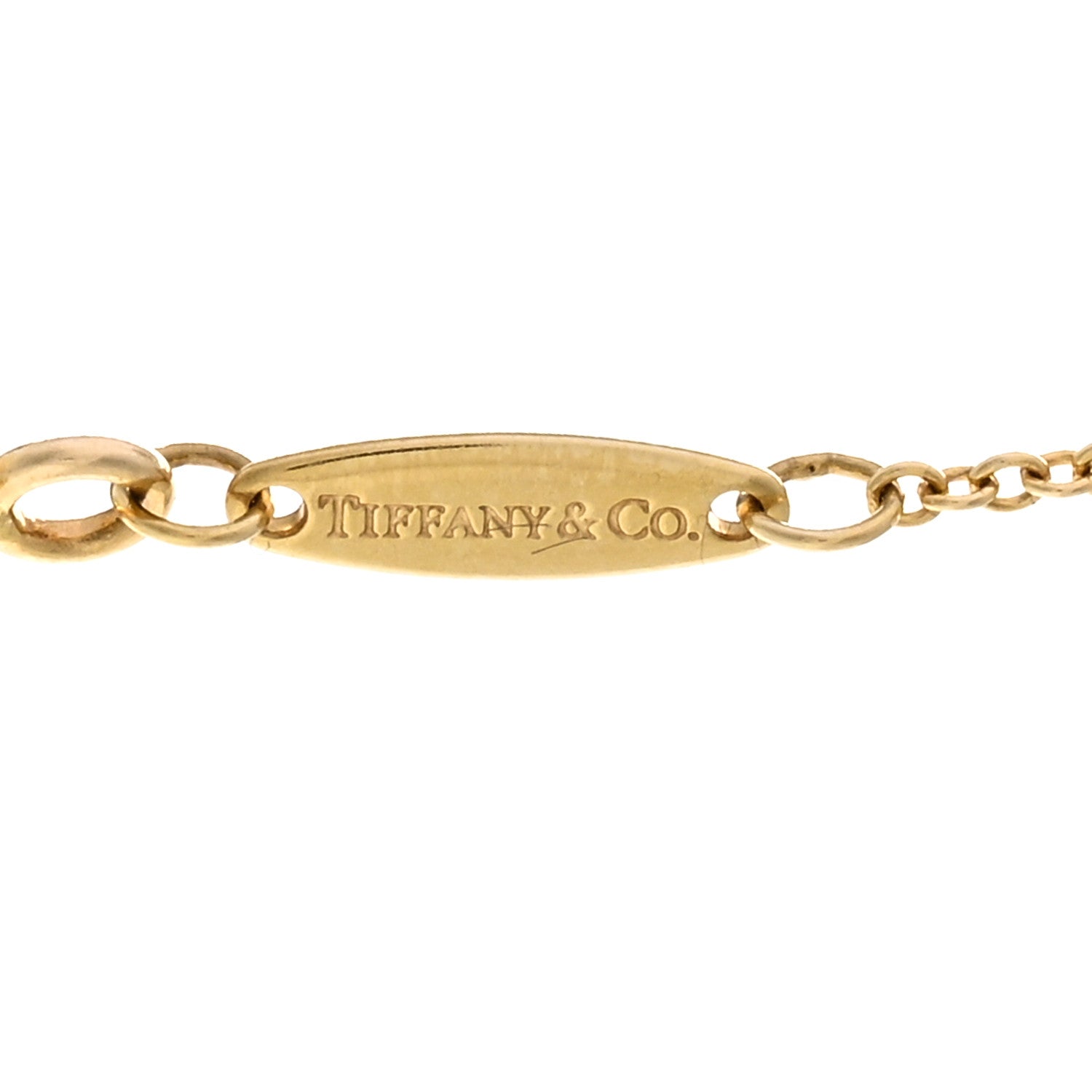 Tiffany 18K Yellow Gold Diamond .21ct Elsa Peretti Diamonds by the Yard Pendant Necklace 4 of 5