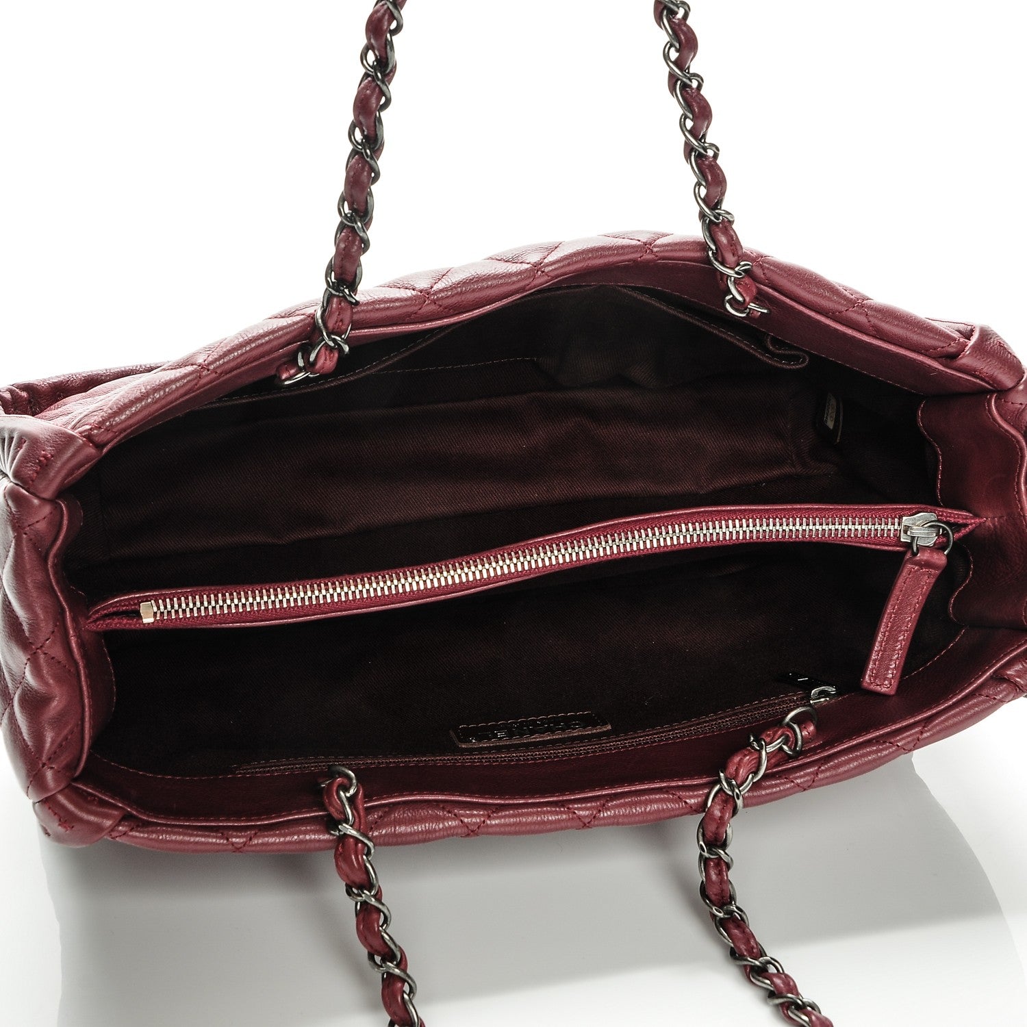 Chanel Calfskin Quilted Small Istanbul Tote Light Burgundy 5 of 7
