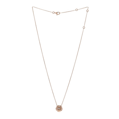 Chanel 18K Rose Gold Diamond Extrait de Camelia Pendant Necklace 3 of 8