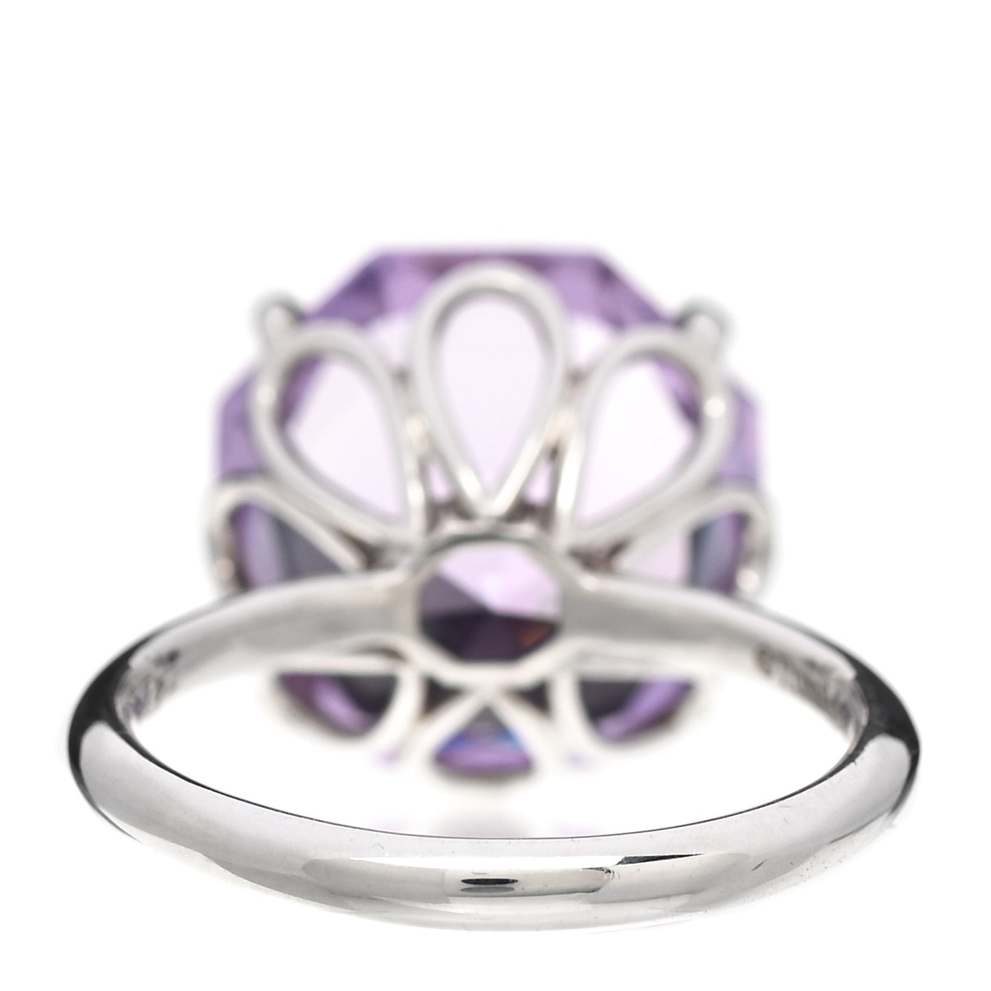 Sterling Silver Amethyst Sparklers Octagonal Cocktail Ring 51.5.75