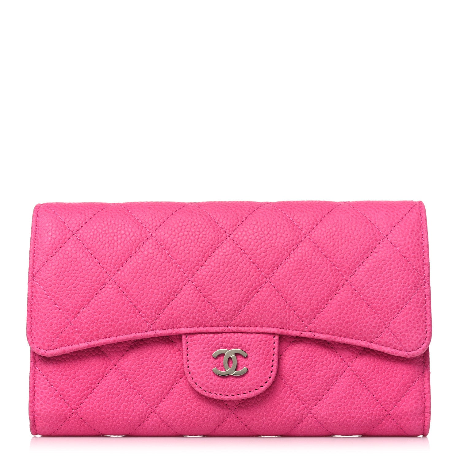 Chanel Caviar Quilted Large Flap Wallet Pink 1 of 10