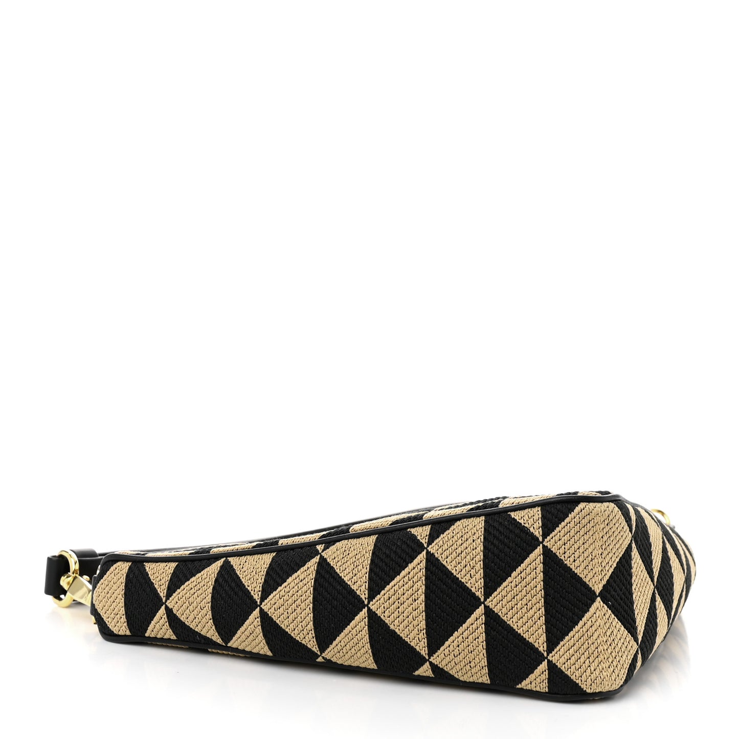 Jacquard Triangolo Symbole Embroidered Mini Triangle Bag Black Corda