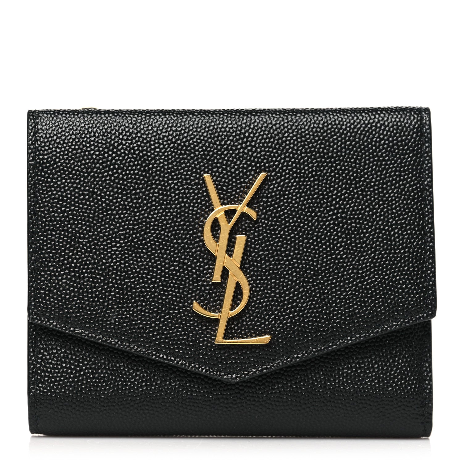 Saint Laurent Grain De Poudre Monogram Bi-Fold Wallet Black 1 of 8