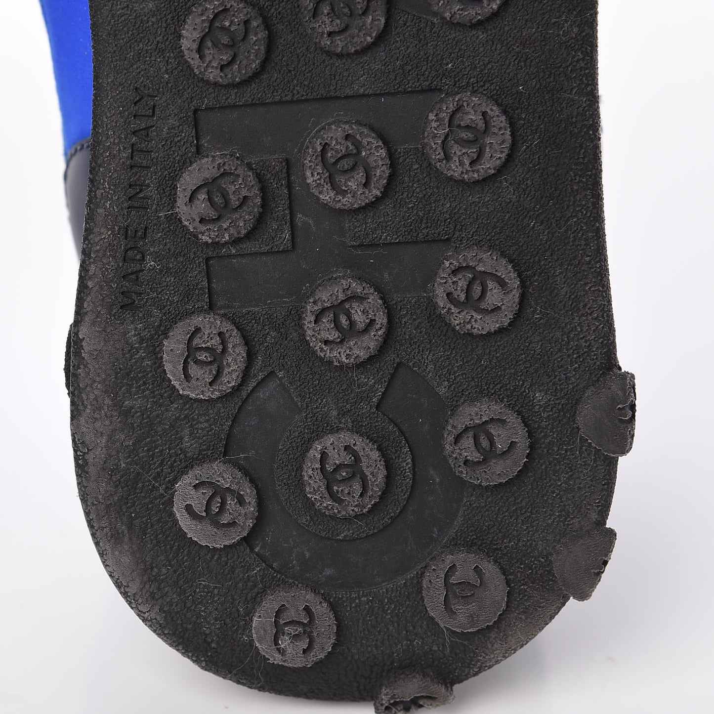 Calfskin Mesh Lycra Womens Logo Sneakers 39 Royal Blue