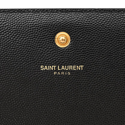 Saint Laurent Grain De Poudre Monogram Chain Wallet Black 6 of 11