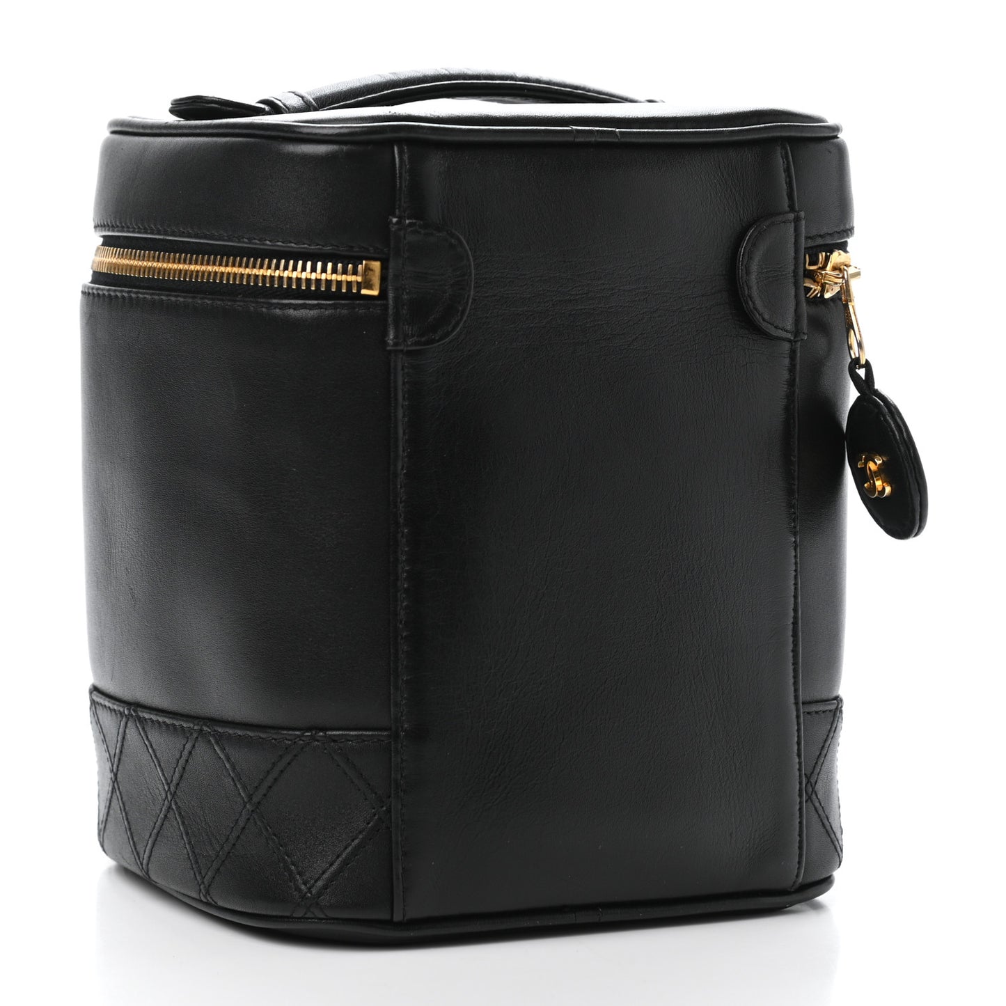 Lambskin Vanity Cosmetic Case Black