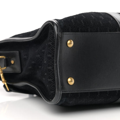 Saint Laurent Suede All-Over Monogram Medium Le Monogramme Duffle Black 16 of 24