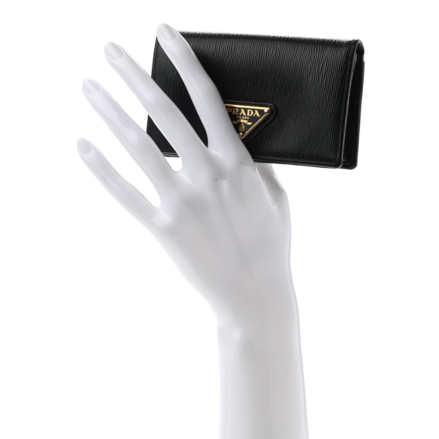 Prada Vitello Move Triangle Logo Card Holder Black 2 of 7