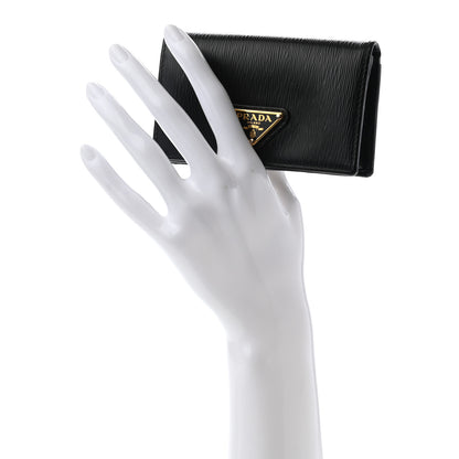Prada Vitello Move Triangle Logo Card Holder Black 2 of 7