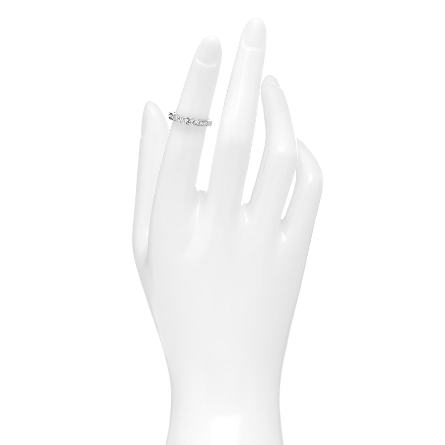 Platinum Diamond .22ctw Half Circle Wedding Band Ring 46 3.75