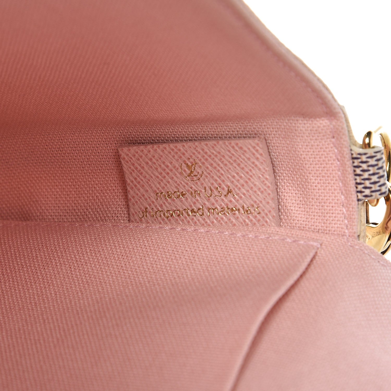 Louis Vuitton Damier Azur Pochette Felicie Chain Wallet Rose Ballerine 9 of 12