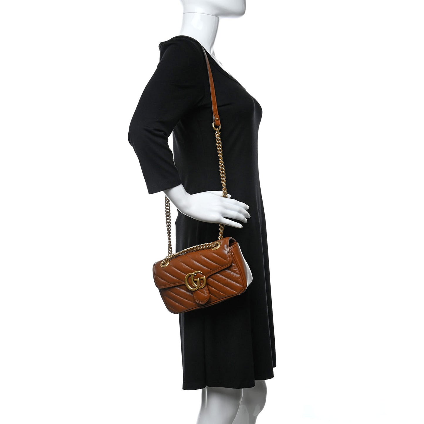 Azalea Calfskin Matelasse Diagonal Mini GG Marmont Shoulder Bag Cuir