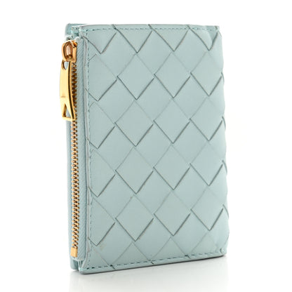 Bottega Veneta Nappa Intrecciato Bifold Zip Wallet Teal Washed 3 of 8