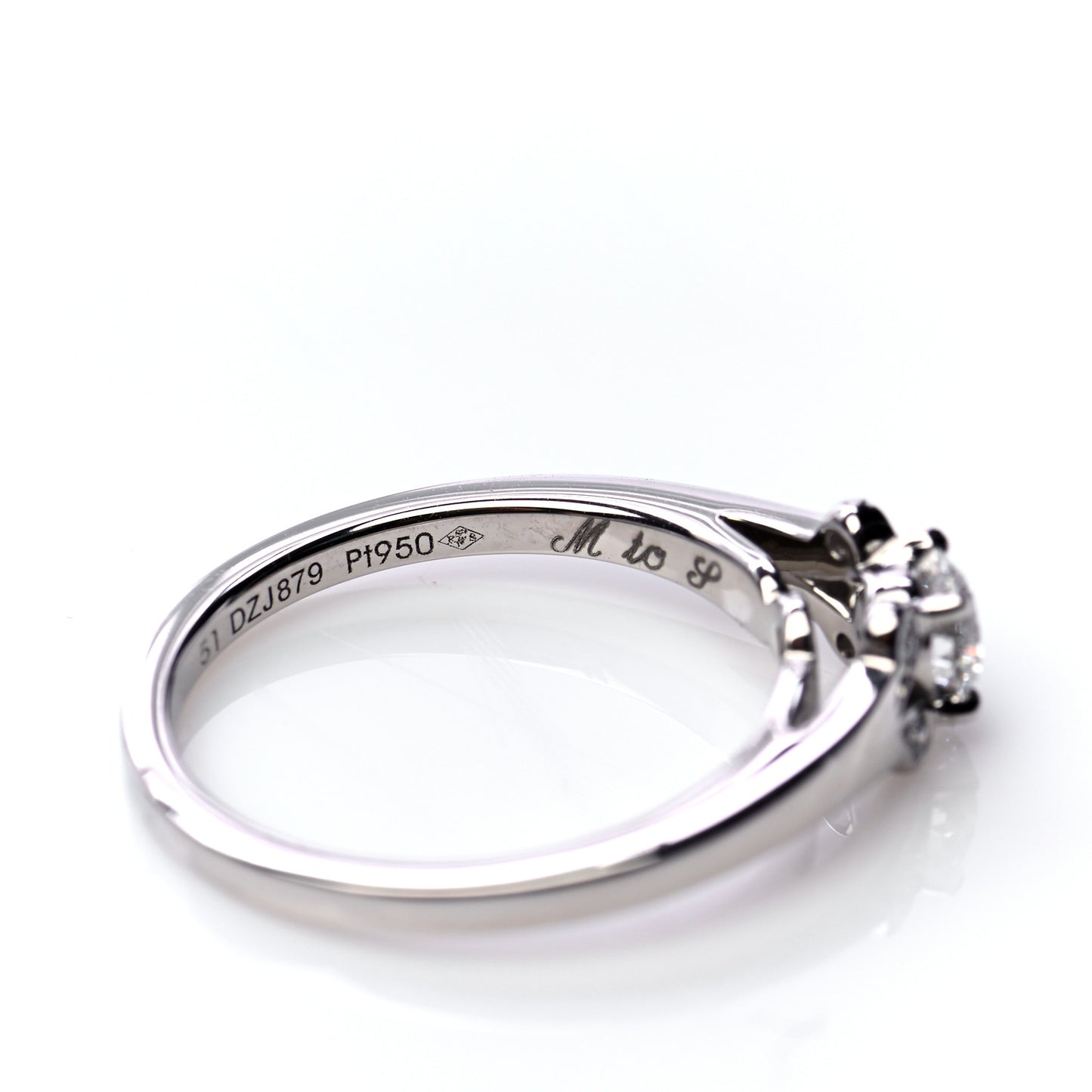Platinum Diamond .27ct Ballerine Solitaire Engagement Ring 51 5.75
