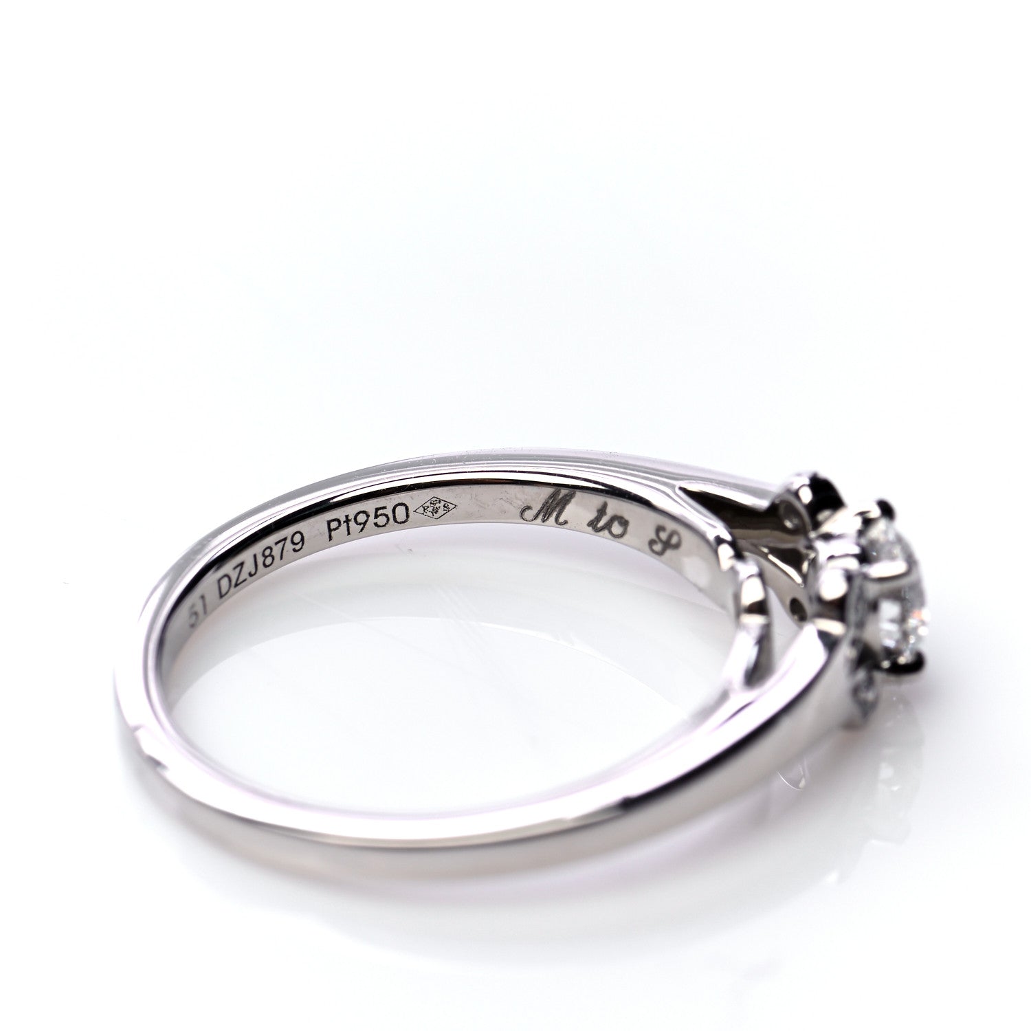 Cartier Platinum Diamond .27ct Ballerine Solitaire Engagement Ring 51 5.75 6 of 6
