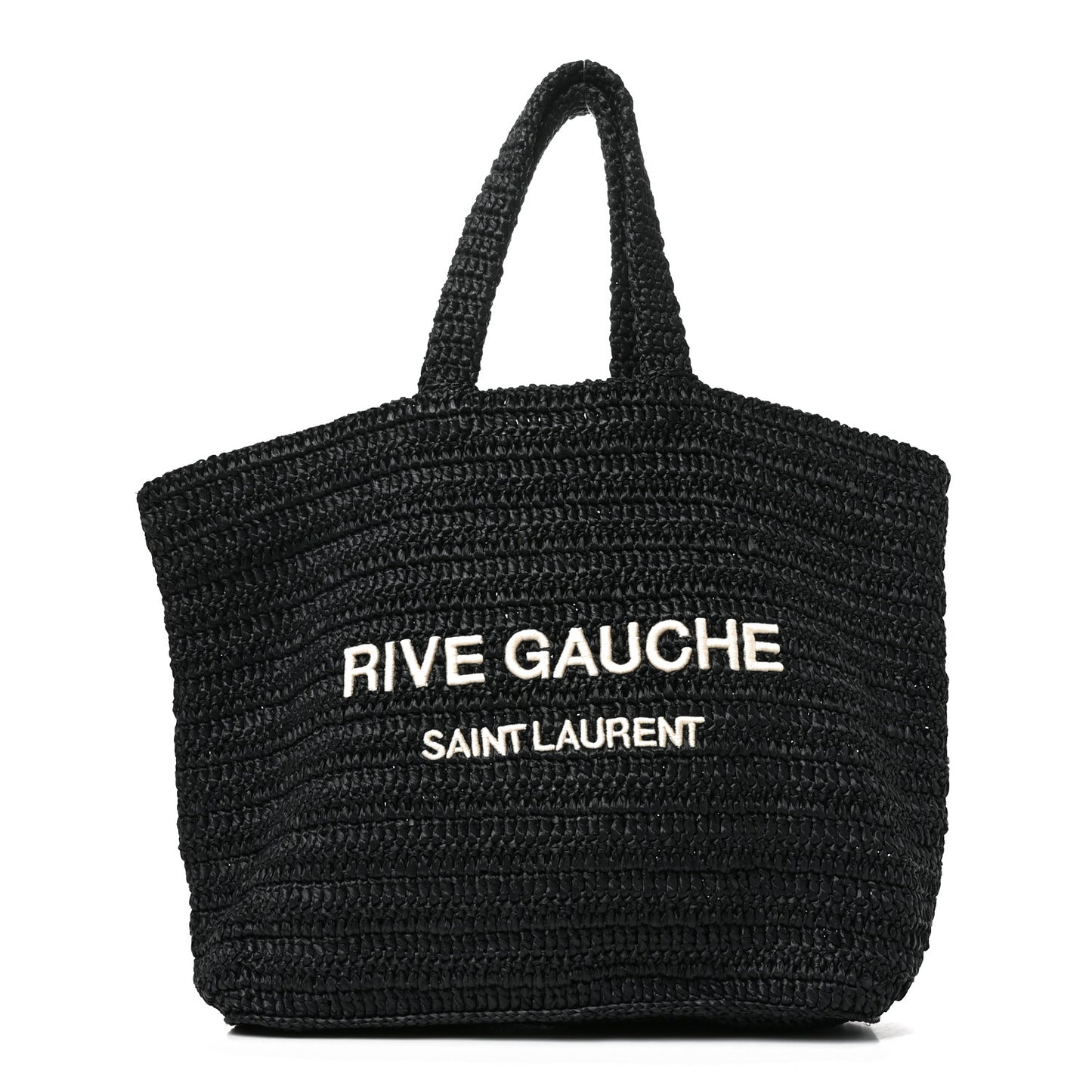 Raffia Rive Gauche Tote Black