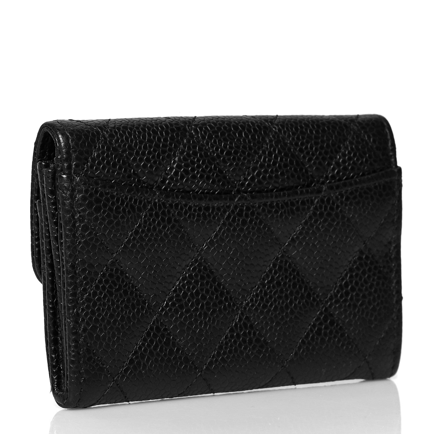 Chanel Caviar Quilted Flap Card Holder Wallet Black 3 of 8