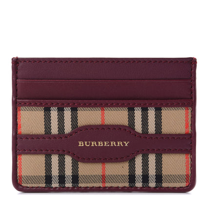 Burberry Smooth Calfskin 1983 Knight Check Card Case Antique Red 1 of 7