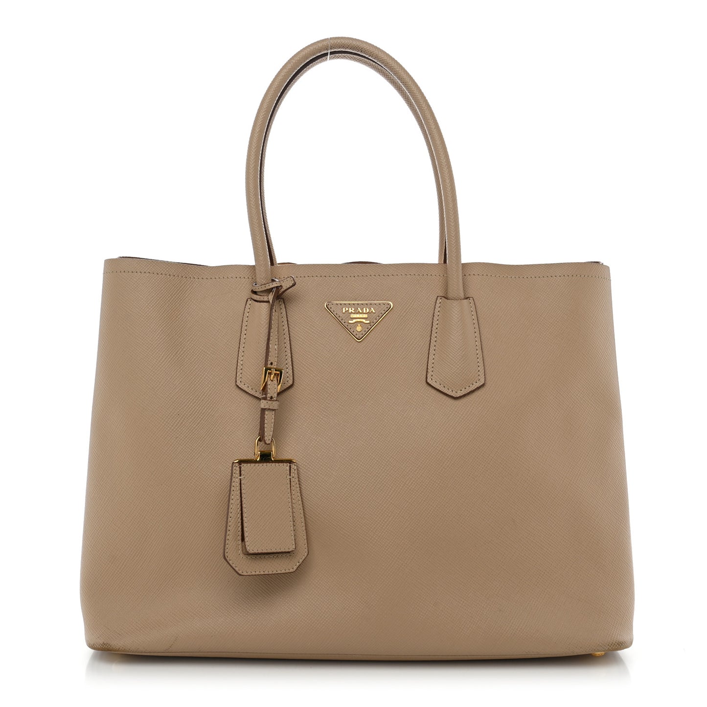 Saffiano Cuir Medium Double Bag Sabbia