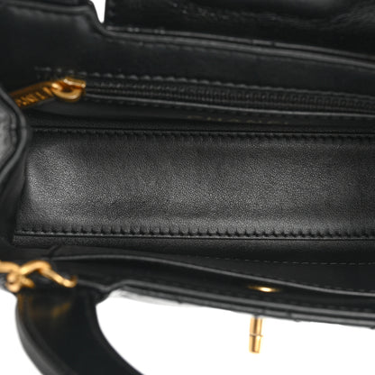 Chanel Shiny Aged Calfskin Quilted Nano Kelly Shopper Black 5 of 10