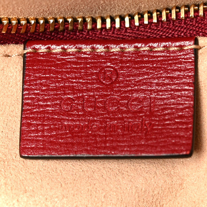 Gucci GG Supreme Monogram Azalea Calfskin Horsebit 1955 Shoulder Bag Beige Ebony New Cherry Red 5 of 11