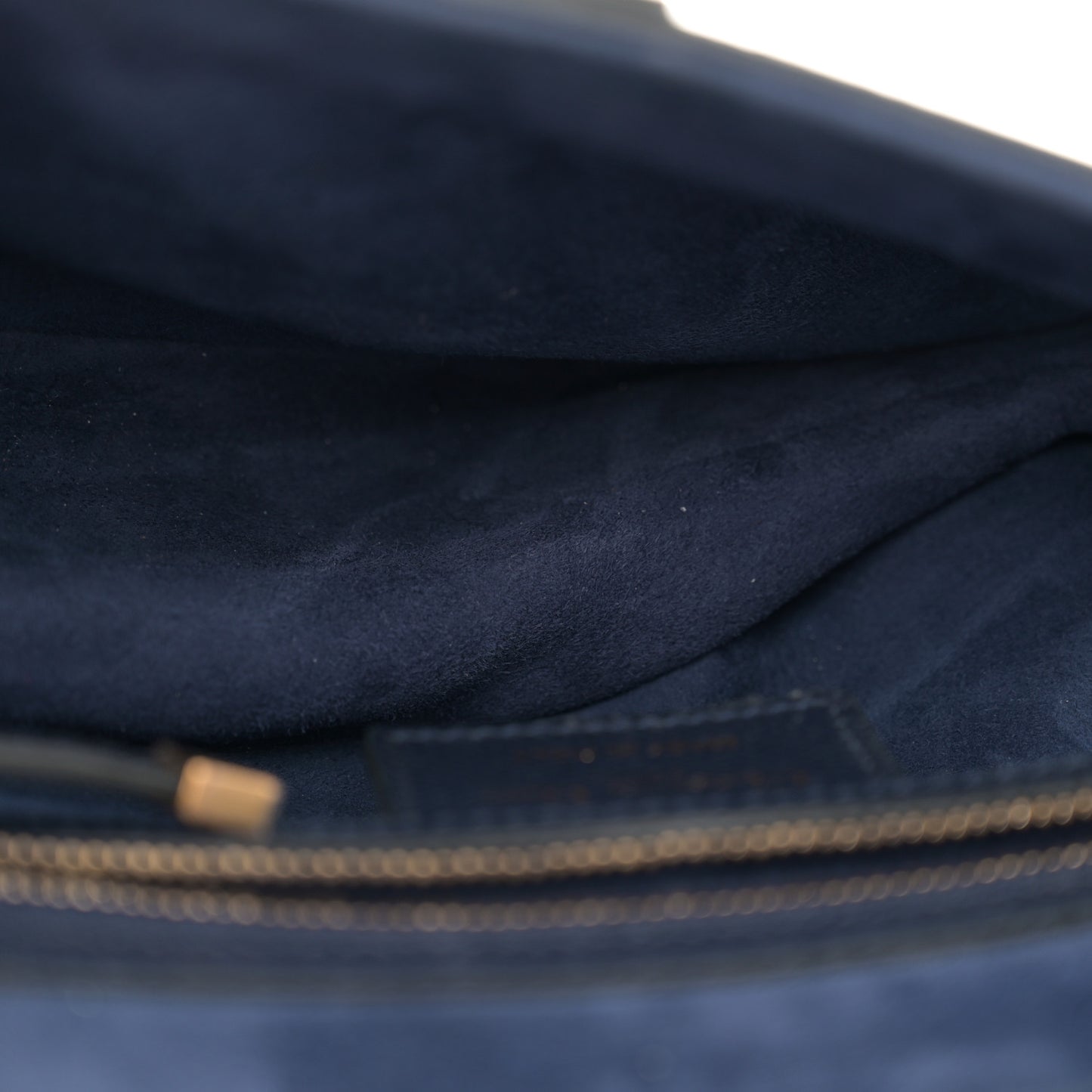 Grained Calfskin Saddle Bag Navy