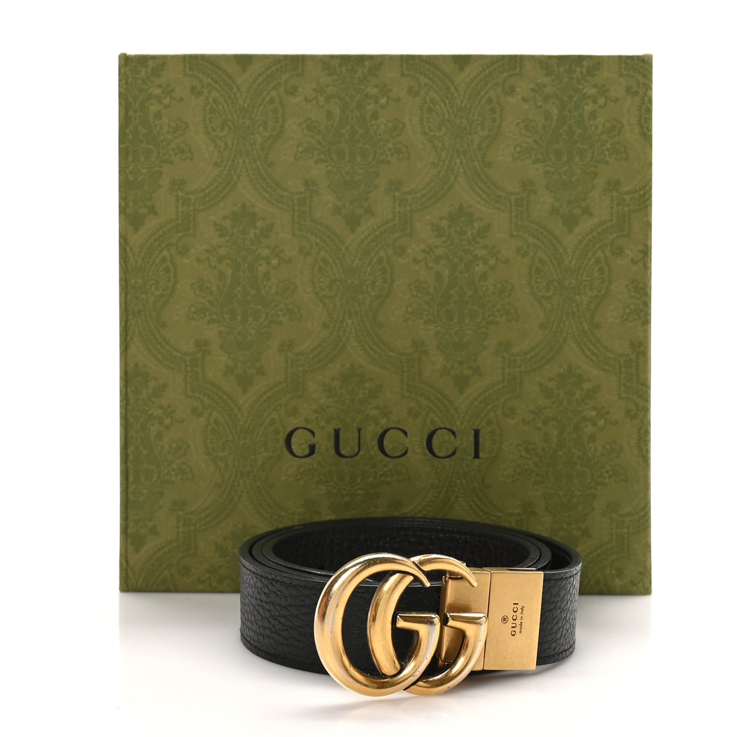 Calfskin Double G Reversible 37mm Belt 85 34 Black Cocoa