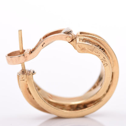 Cartier 18K Yellow Gold Diamond Trinity Hoop Earrings 4 of 6