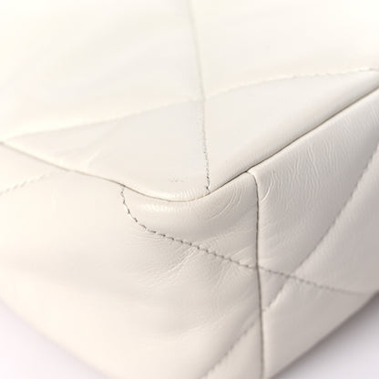 Chanel Goatskin Quilted Large Chanel 19 Flap White 10 of 12
