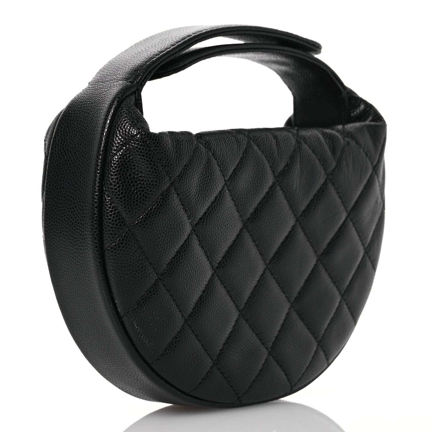 Caviar Quilted Polly Pocket Pouch Hobo Black
