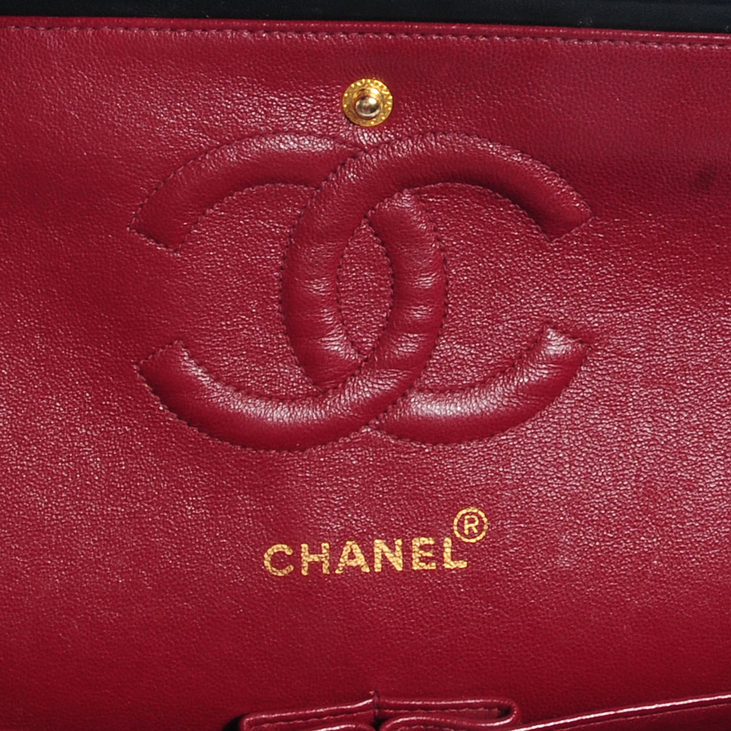 Lambskin Medium Double Flap Black