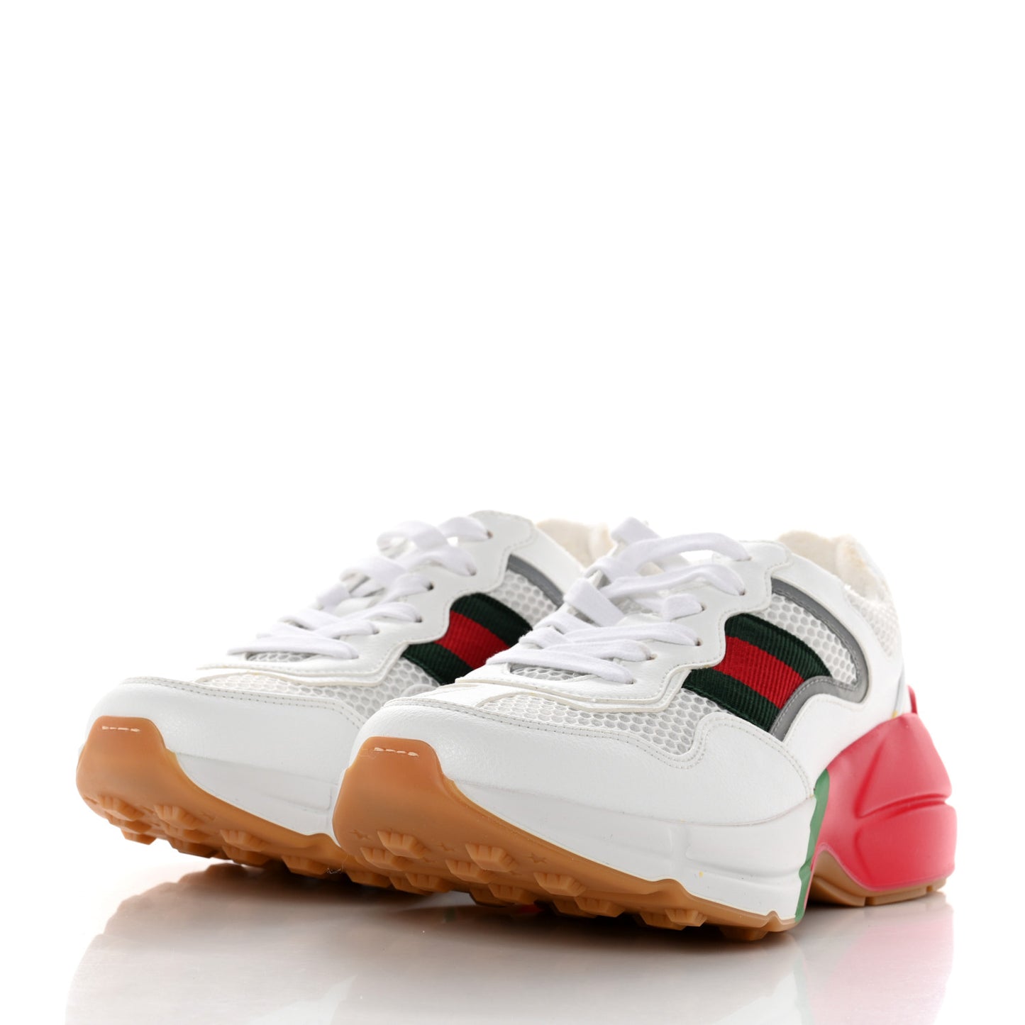 Lavaredo Eco Fabric Mesh Web Womens Rhyton Reflective Sneakers 35 Great White Green Red Silver