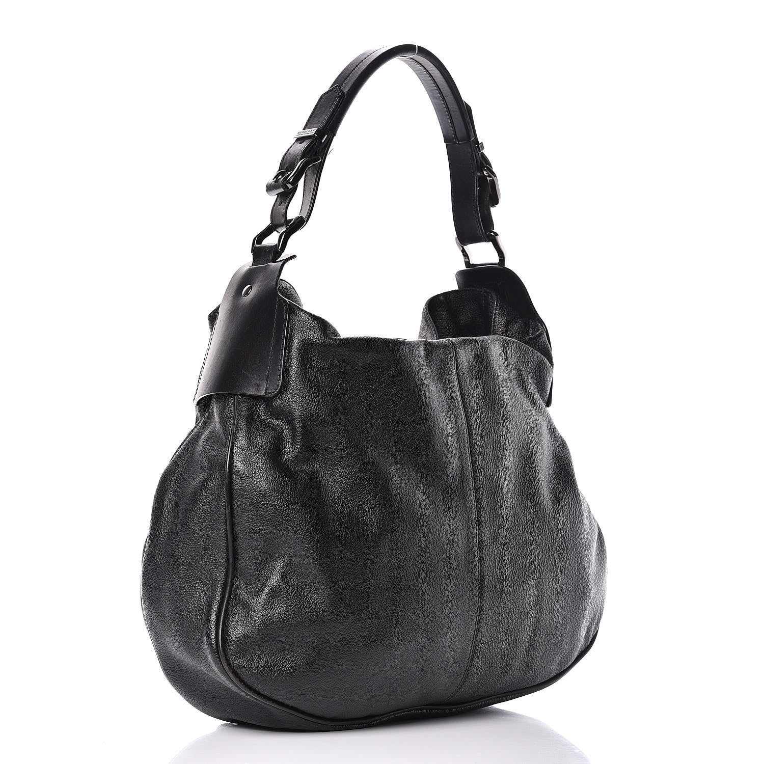 Burberry Calfskin Hobo Black 3 of 13