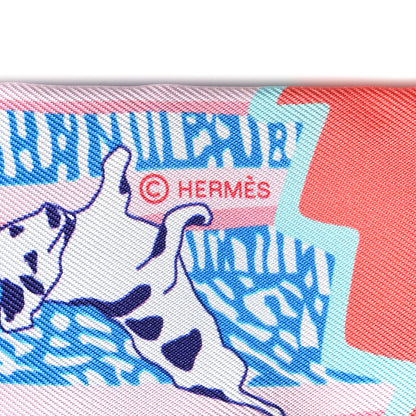 Hermes Silk En Liberte Twilly Rose Vert Bleu 4 of 4