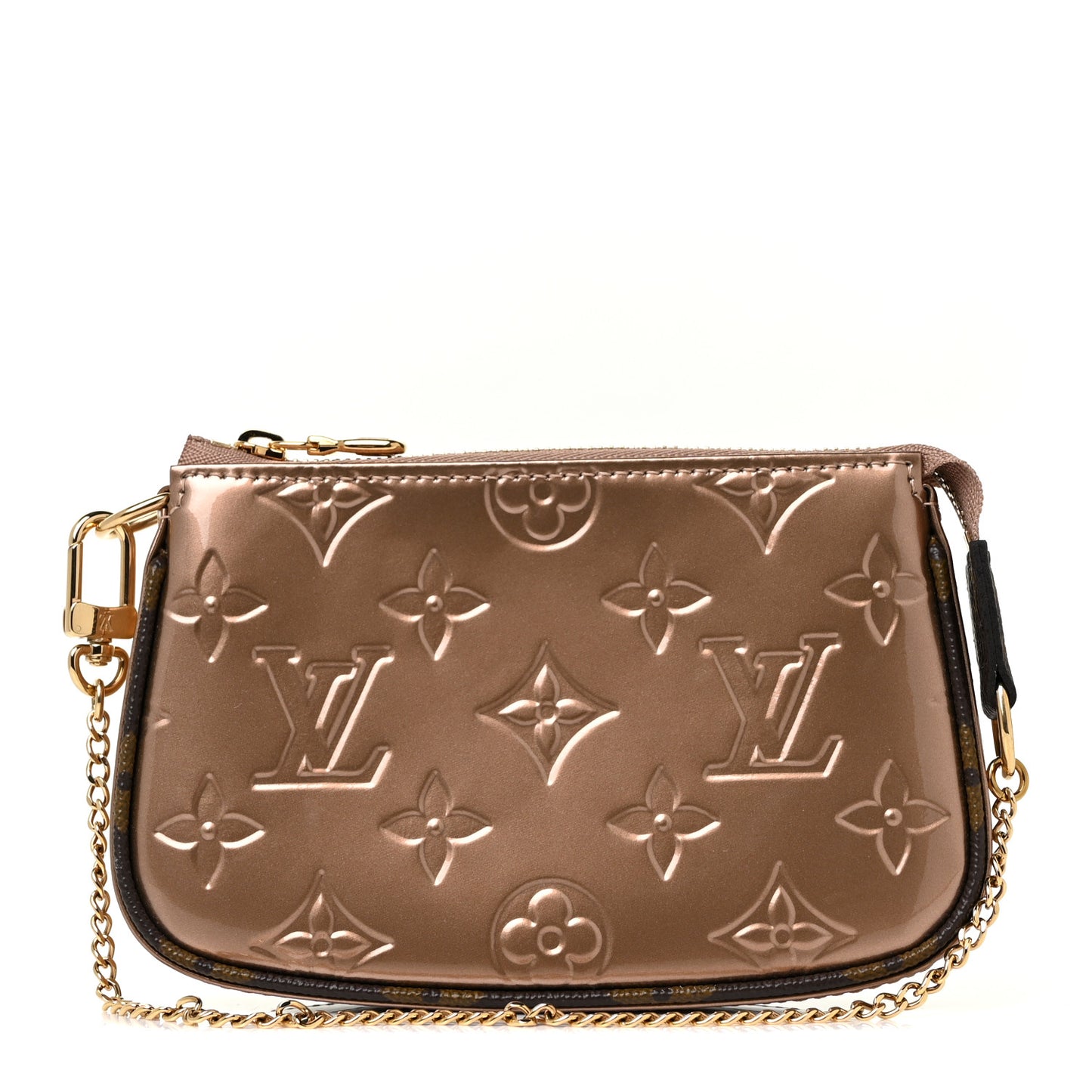 Metallic Vernis Mini Pochette Accessories Rose Gold